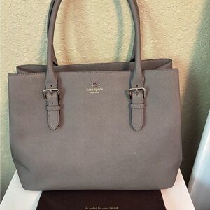 Kate Spade Grey Saffiano Leather Cove Street Ariel Tote Bag